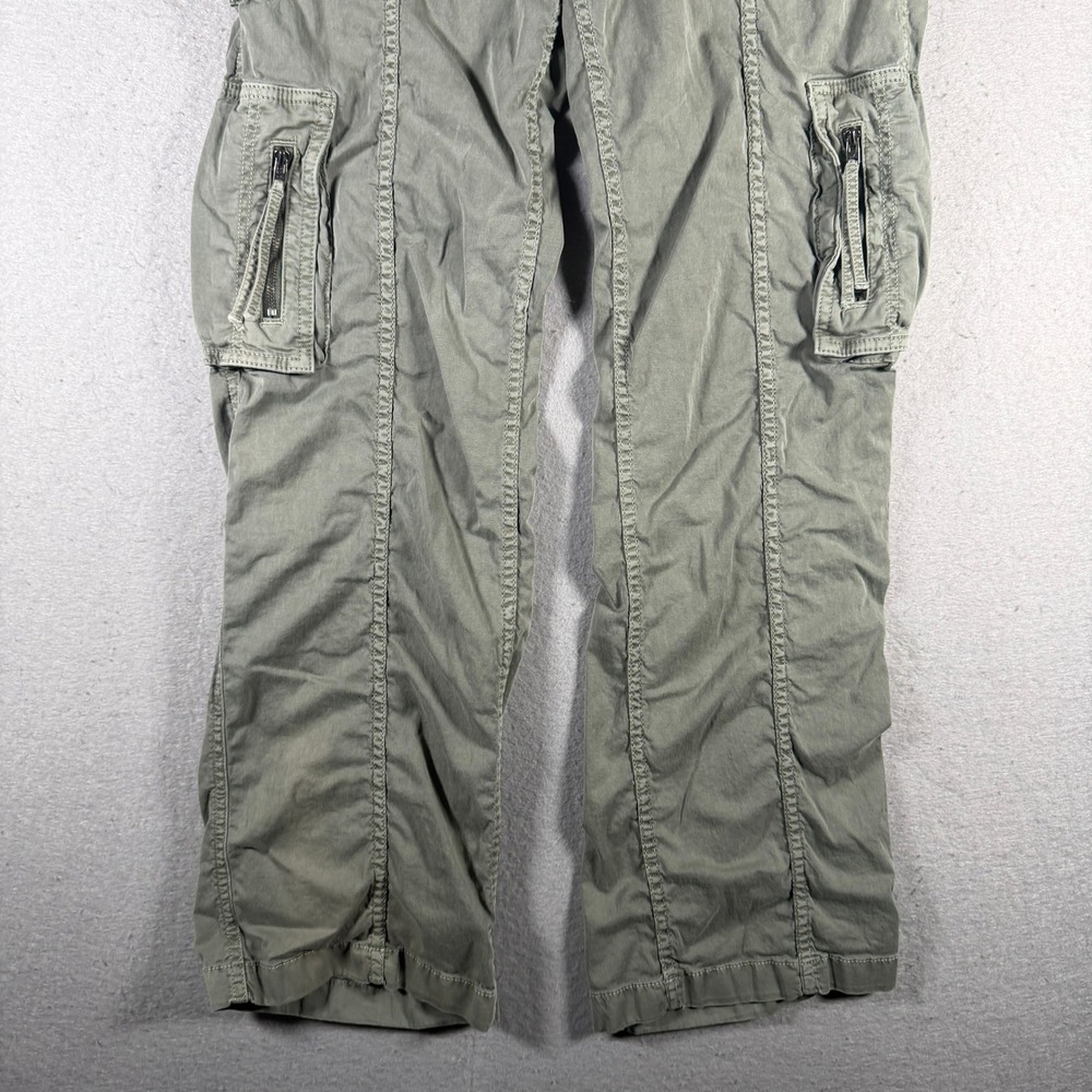 Hollister Womens Low Rise Baggy Cargo Pants Olive Green w23L 000L Y2K Utility - Picture 4 of 14